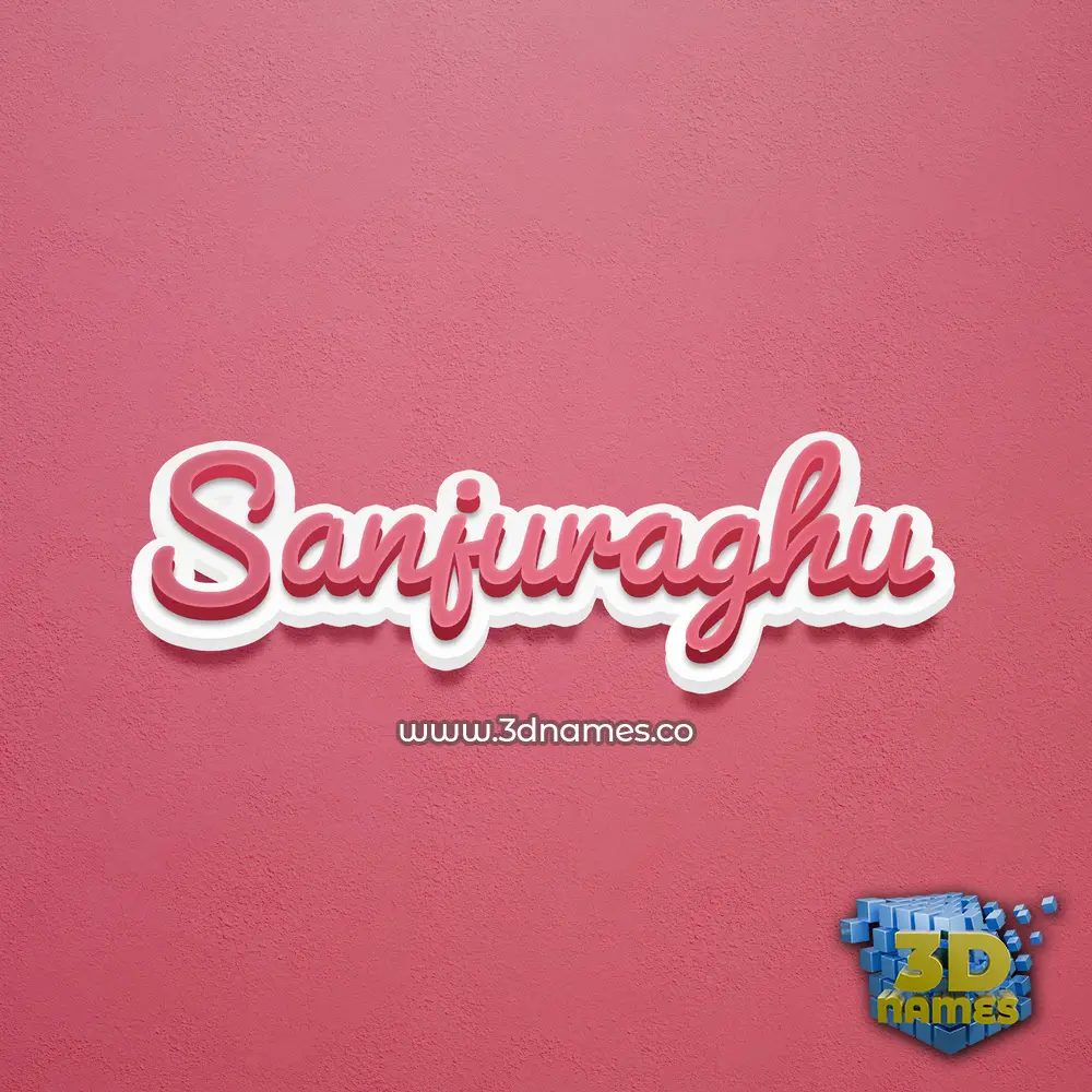 sanjuraghu in Red Scribble style - 3D name wallpaper