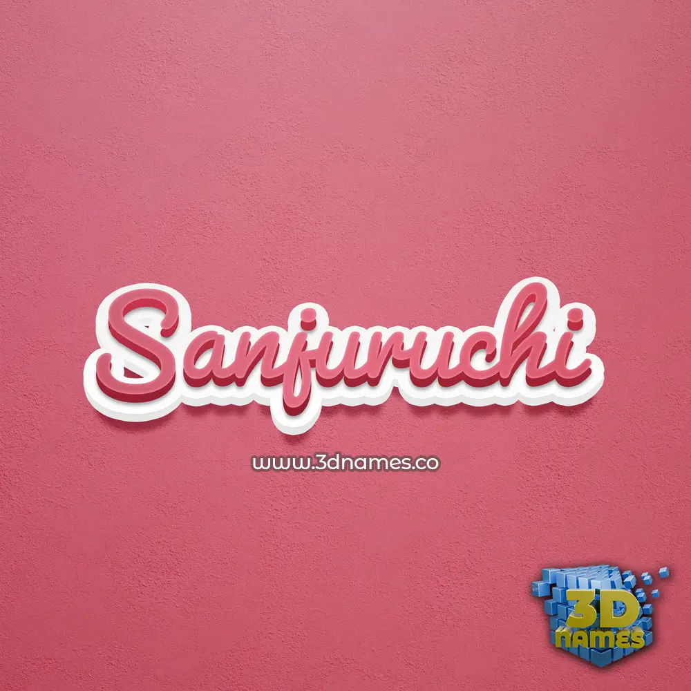 sanjuruchi in Red Scribble style - 3D name wallpaper