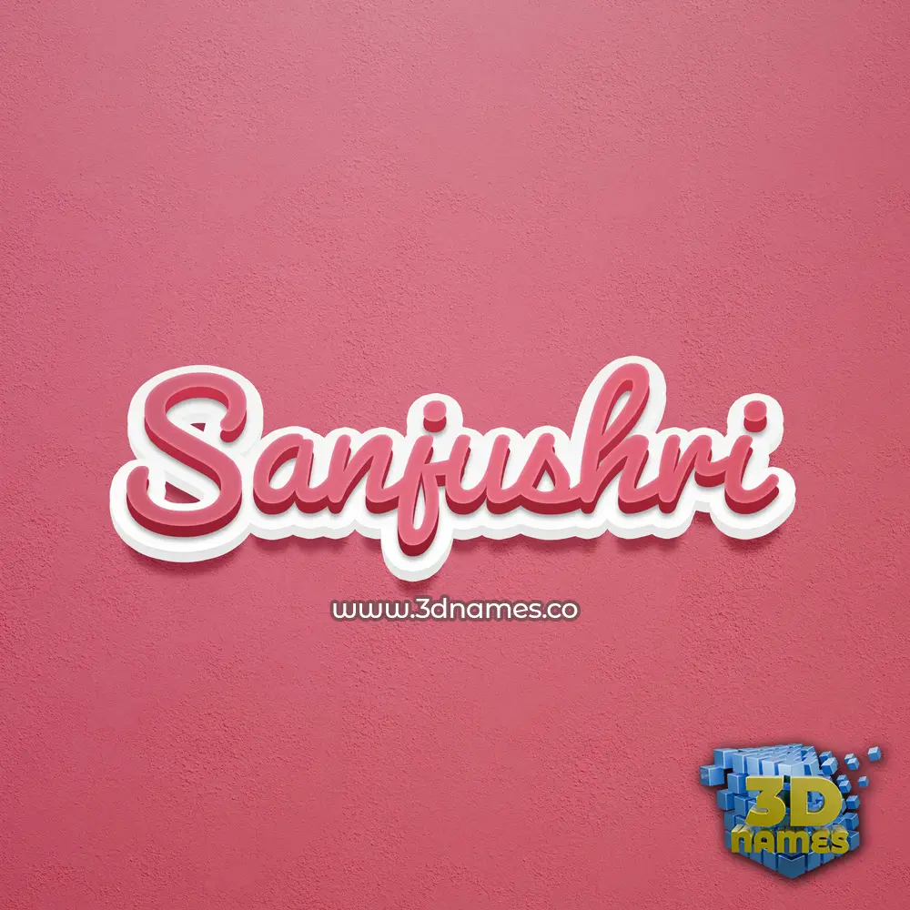 sanjushri in Red Scribble style - 3D name wallpaper