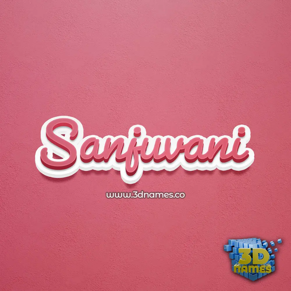 sanjuvani in Red Scribble style - 3D name wallpaper