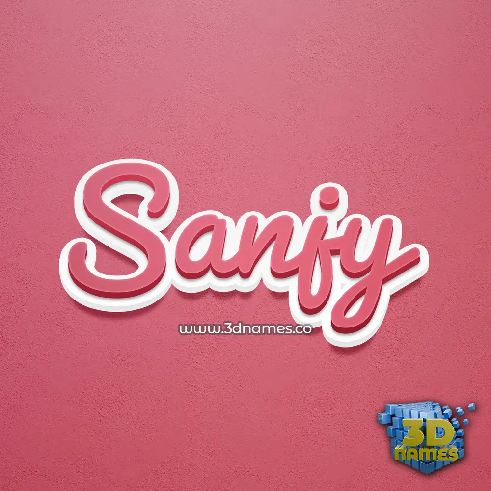 sanjy in Red Scribble style - 3D name wallpaper