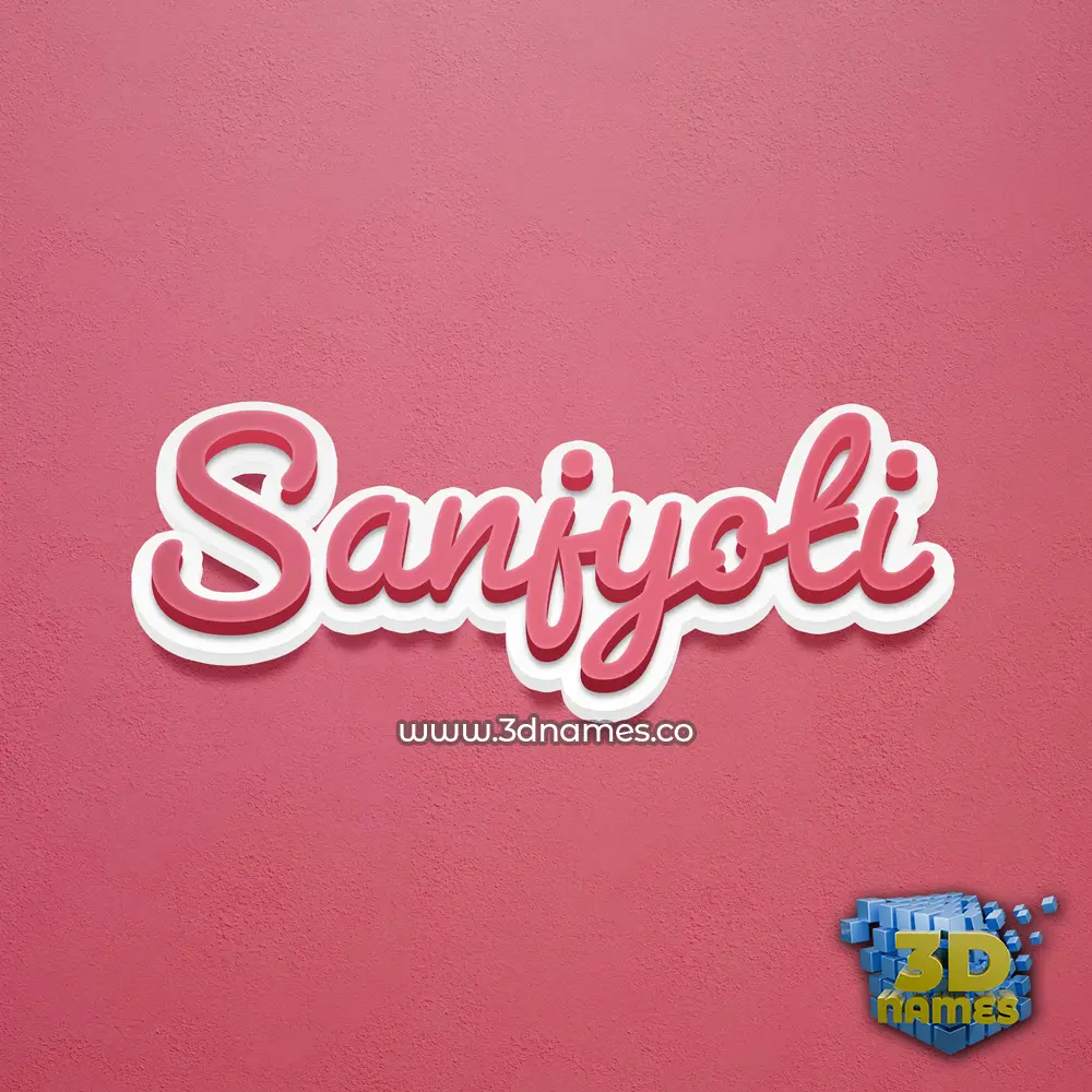 sanjyoti in Red Scribble style - 3D name wallpaper