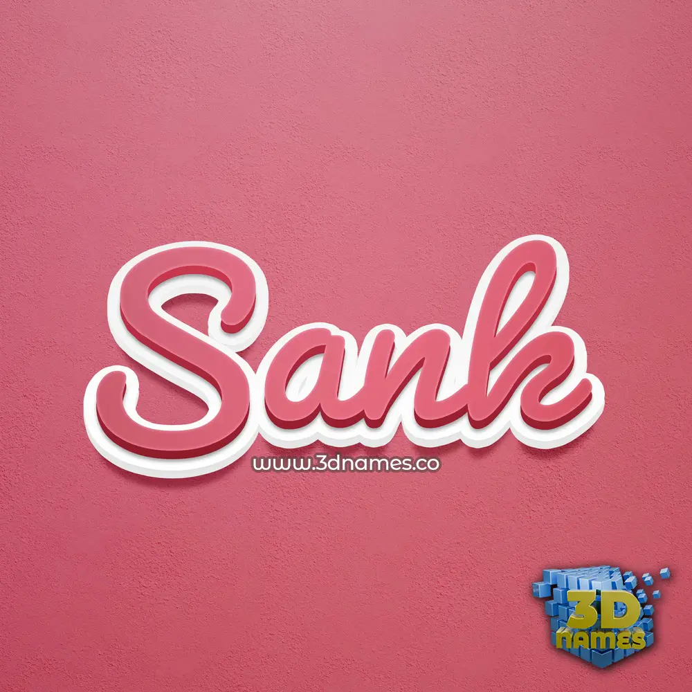 sank in Red Scribble style - 3D name wallpaper