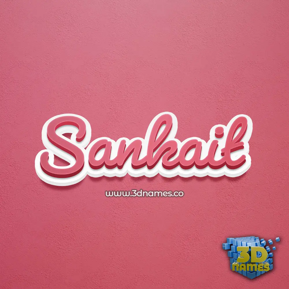 sankait in Red Scribble style - 3D name wallpaper