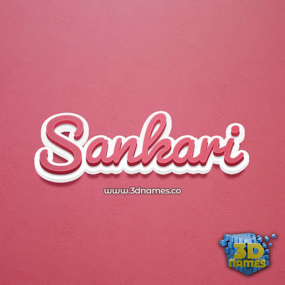 sankari in Red Scribble style - 3D name wallpaper