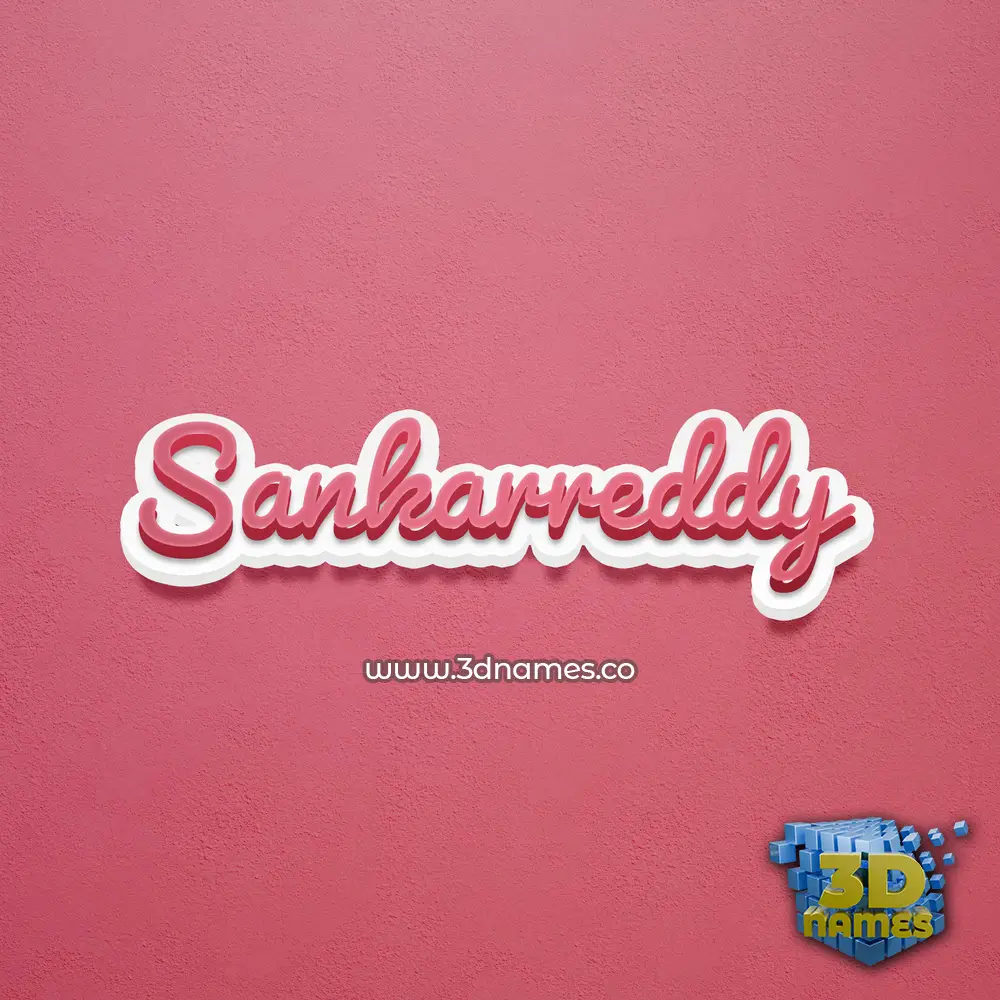 sankarreddy in Red Scribble style - 3D name wallpaper
