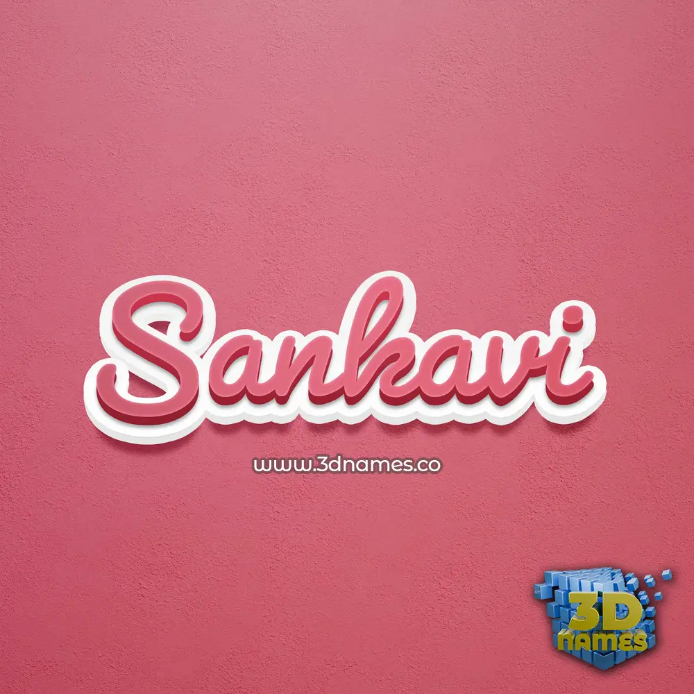 sankavi in Red Scribble style - 3D name wallpaper