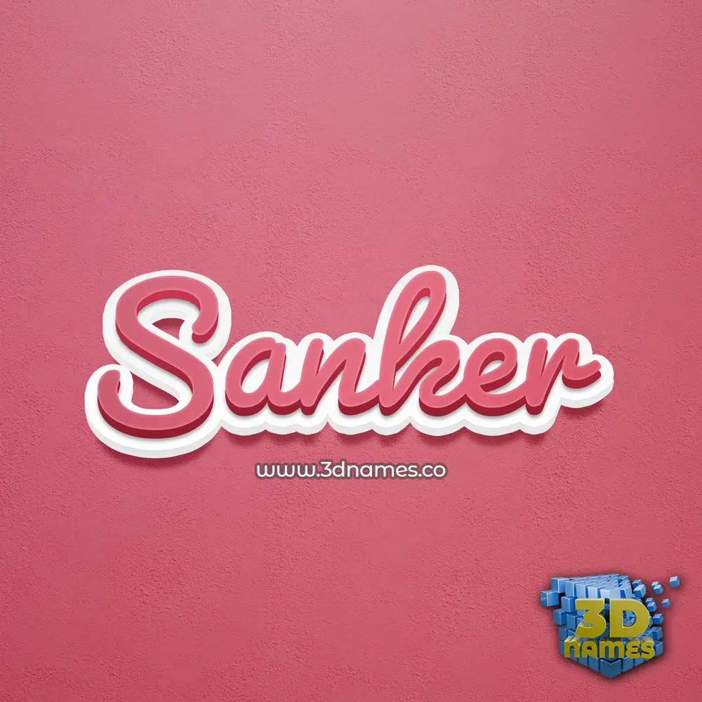 sanker in Red Scribble style - 3D name wallpaper
