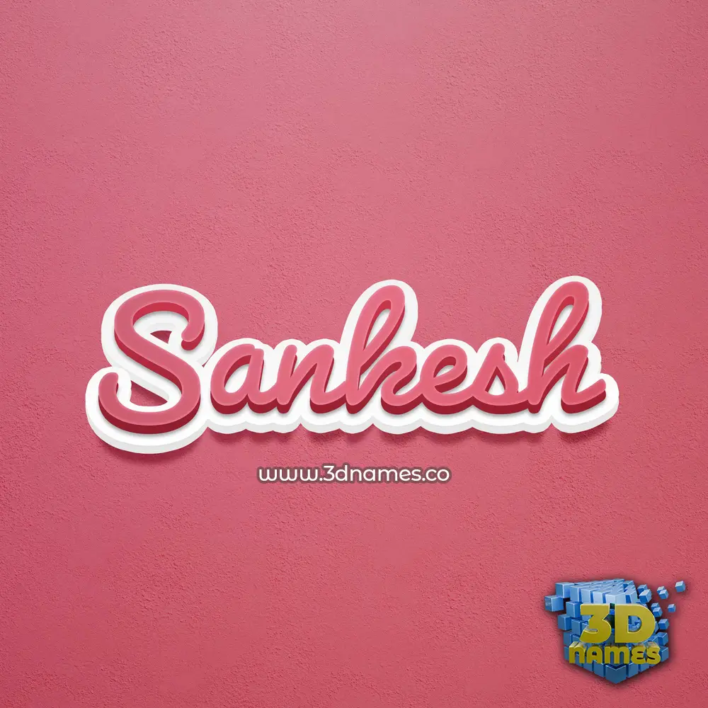 sankesh in Red Scribble style - 3D name wallpaper