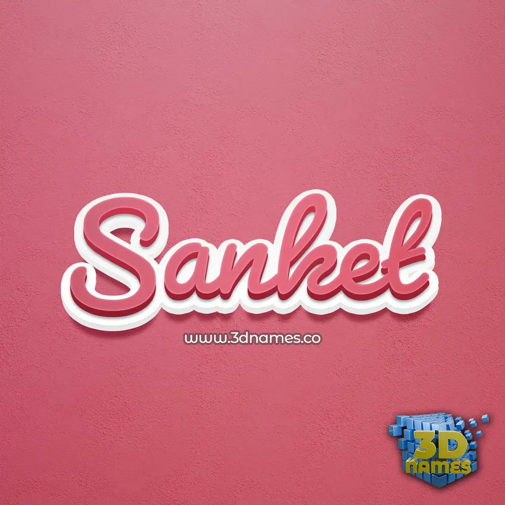 sanket in Red Scribble style - 3D name wallpaper