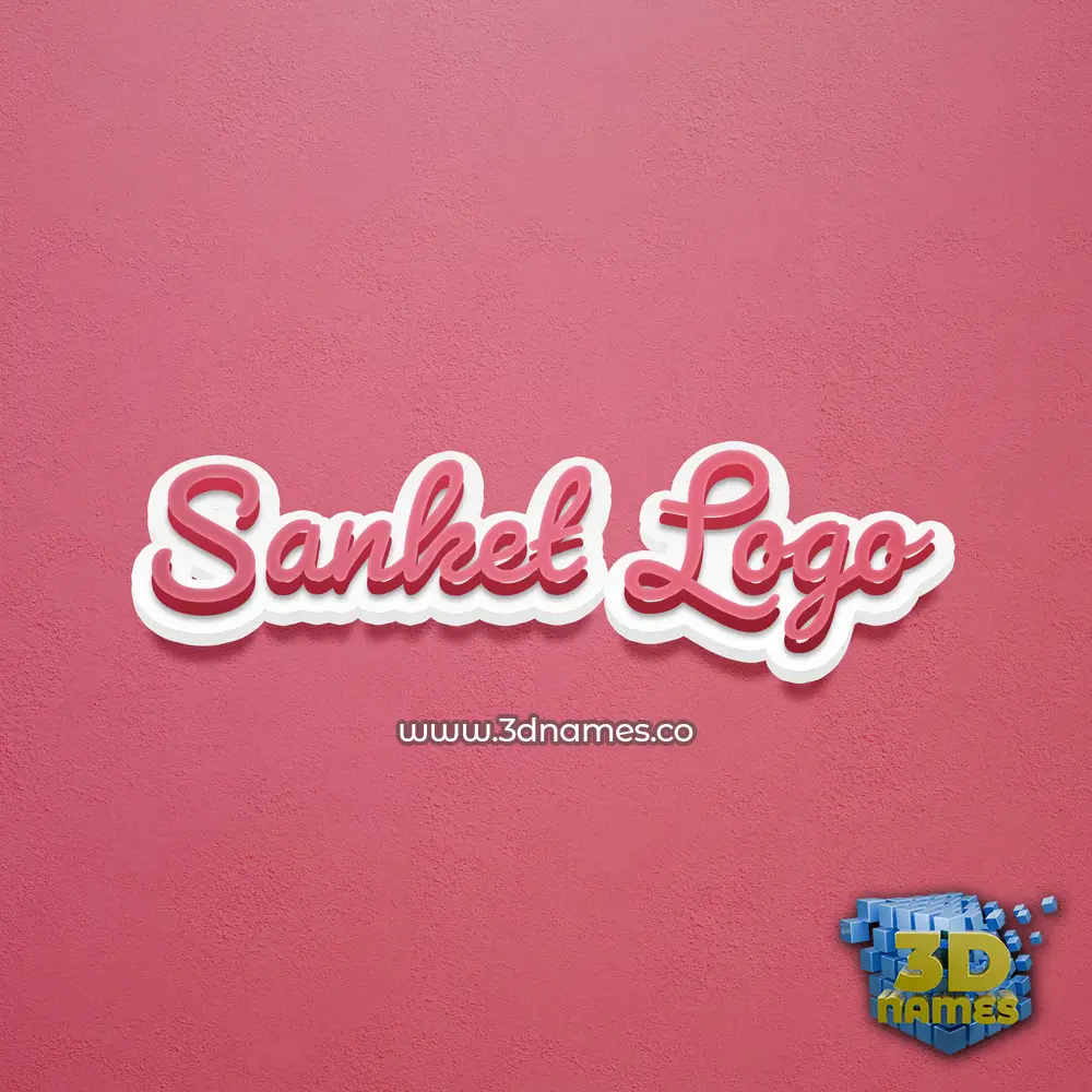sanket logo in Red Scribble style - 3D name wallpaper