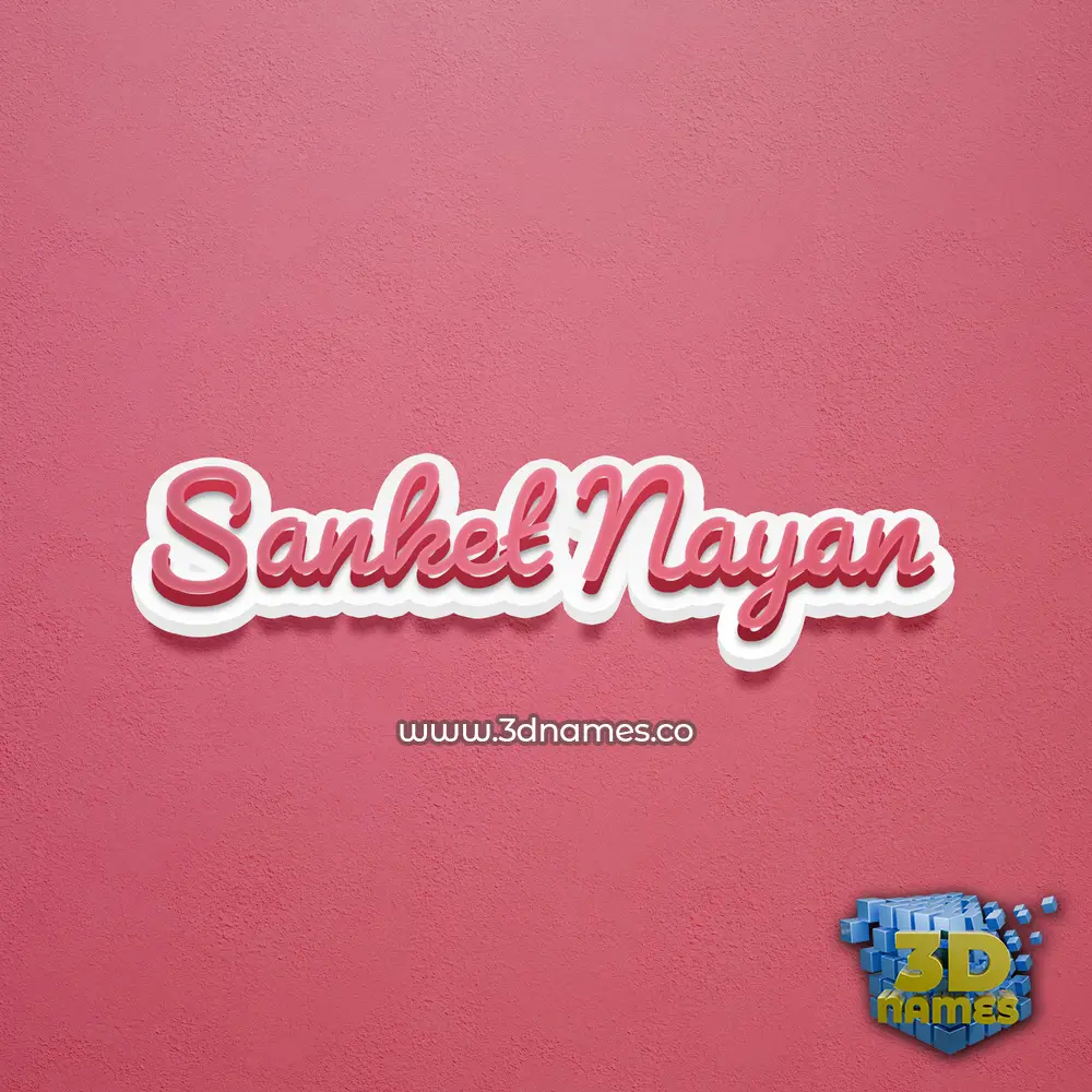sanket nayan in Red Scribble style - 3D name wallpaper
