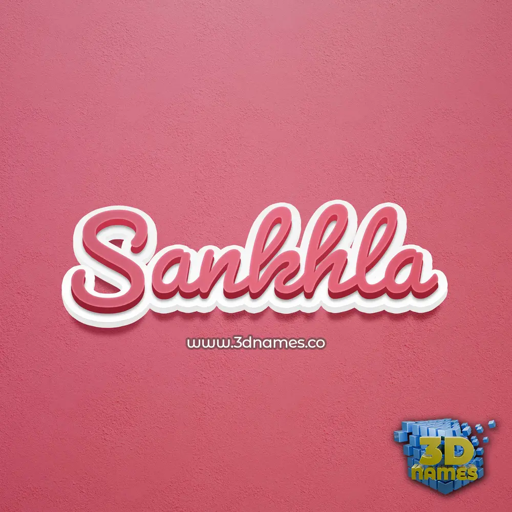 sankhla in Red Scribble style - 3D name wallpaper