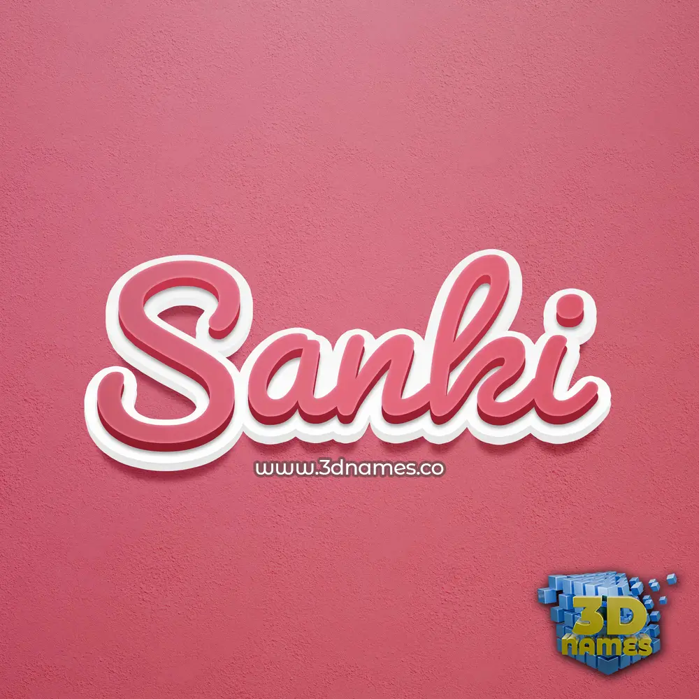 sanki in Red Scribble style - 3D name wallpaper