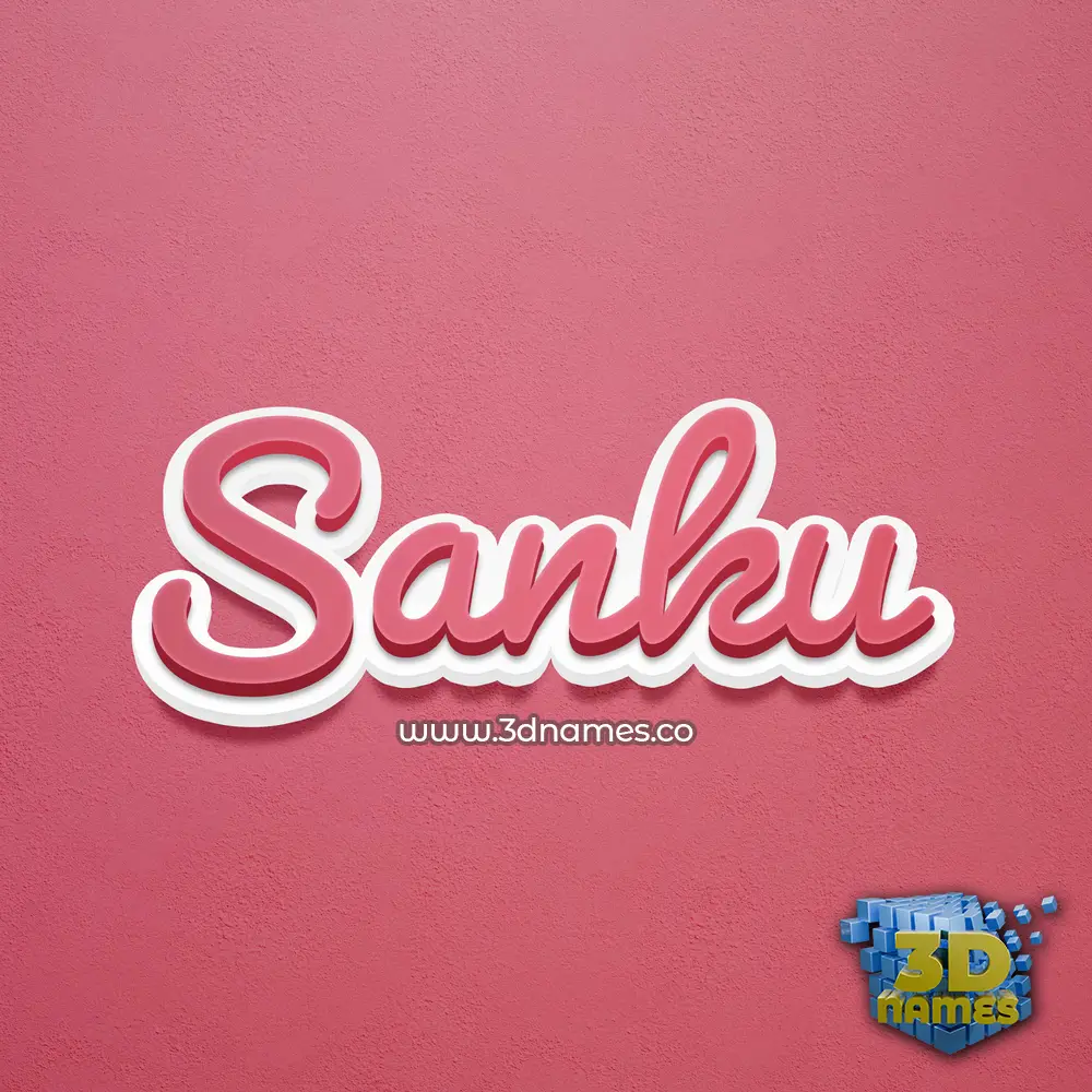 sanku in Red Scribble style - 3D name wallpaper