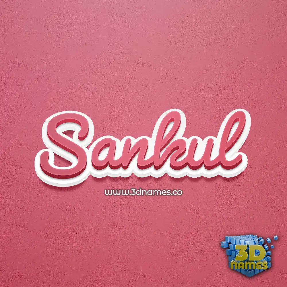 sankul in Red Scribble style - 3D name wallpaper