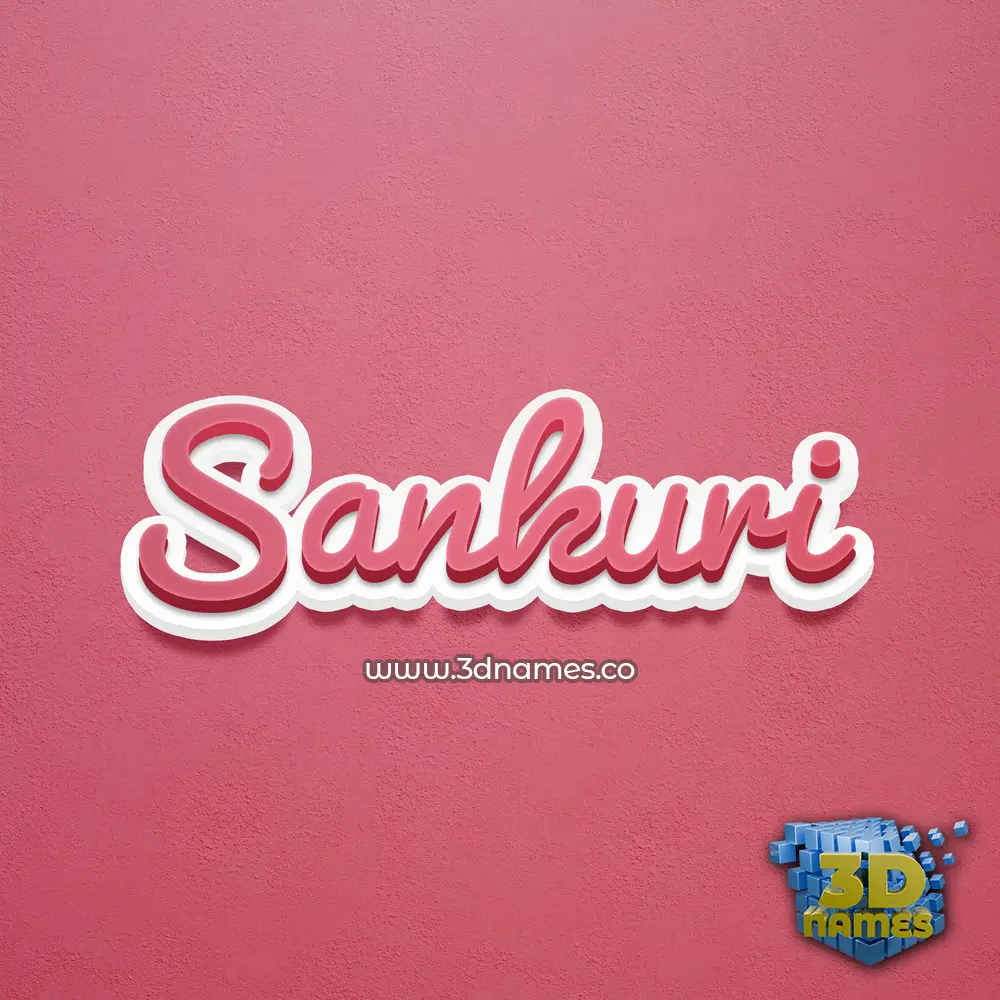 sankuri in Red Scribble style - 3D name wallpaper