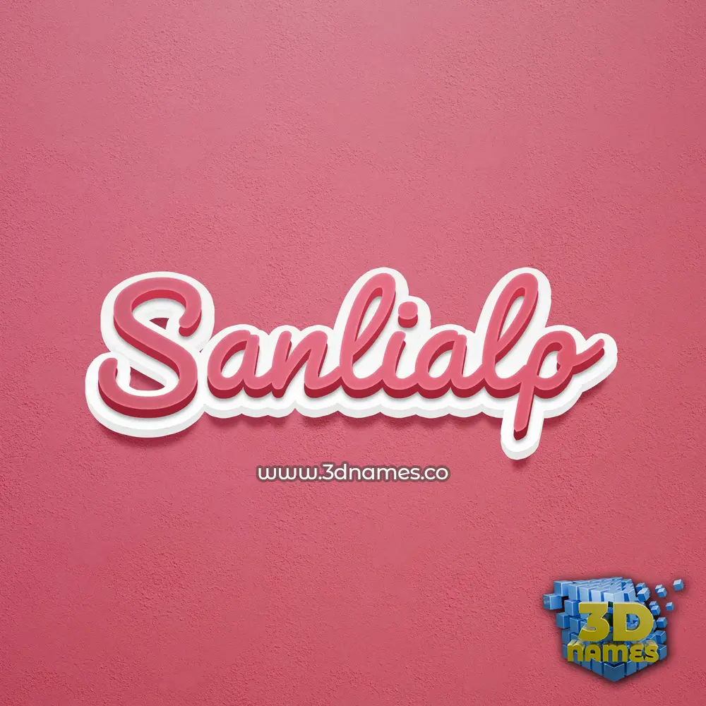 sanlialp in Red Scribble style - 3D name wallpaper