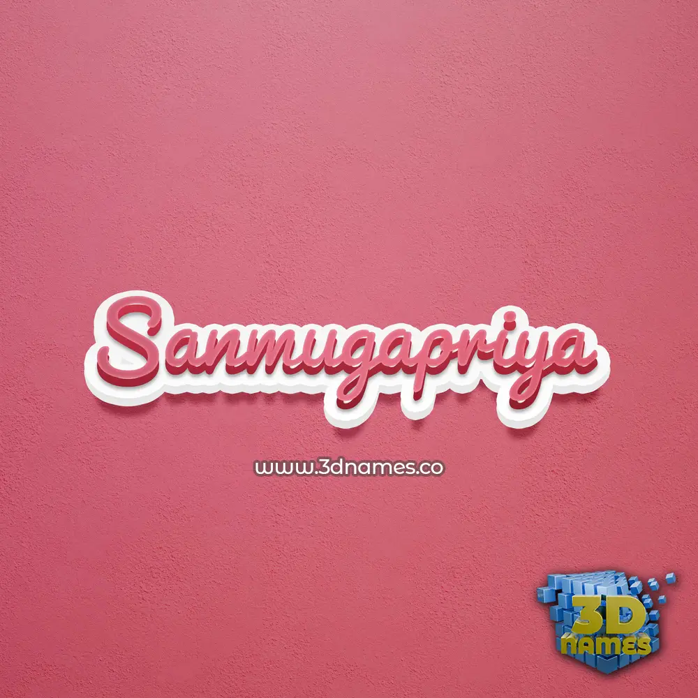 sanmugapriya in Red Scribble style - 3D name wallpaper