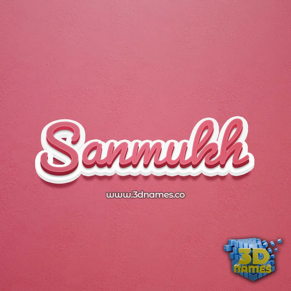 sanmukh in Red Scribble style - 3D name wallpaper