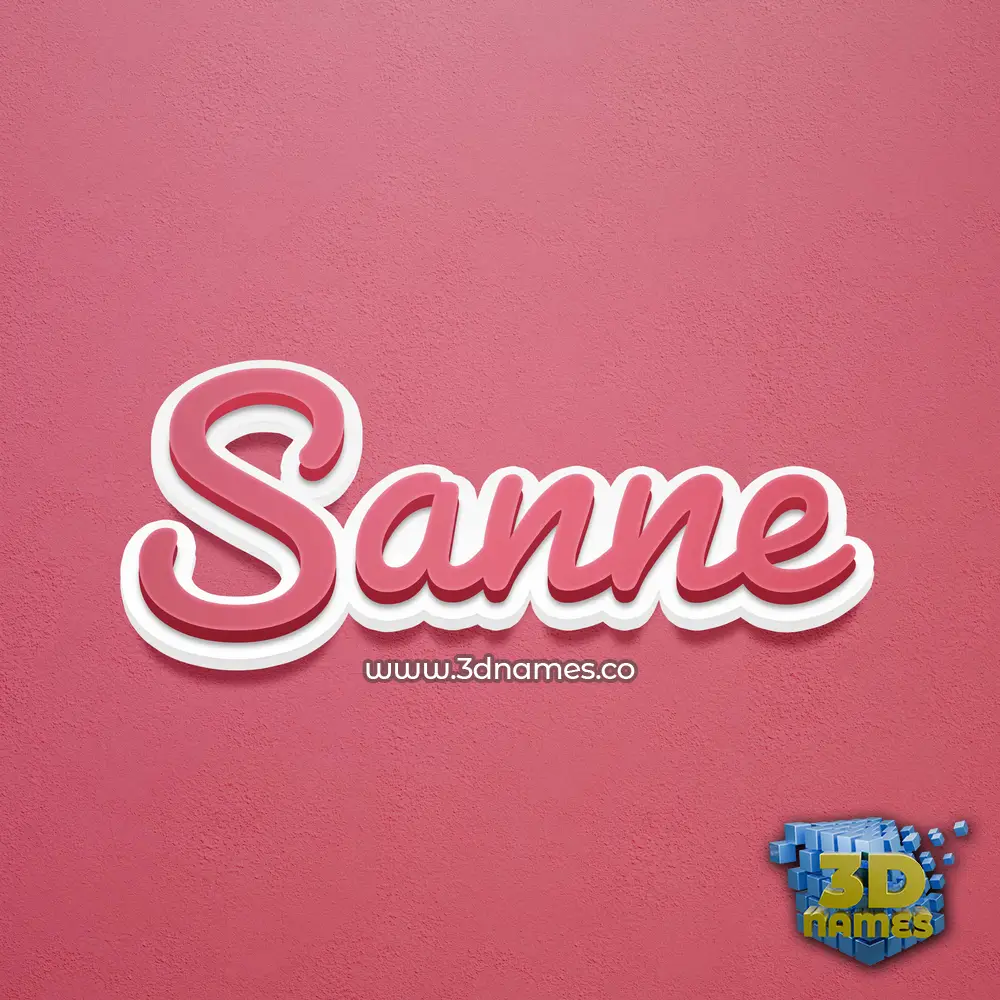 sanne in Red Scribble style - 3D name wallpaper
