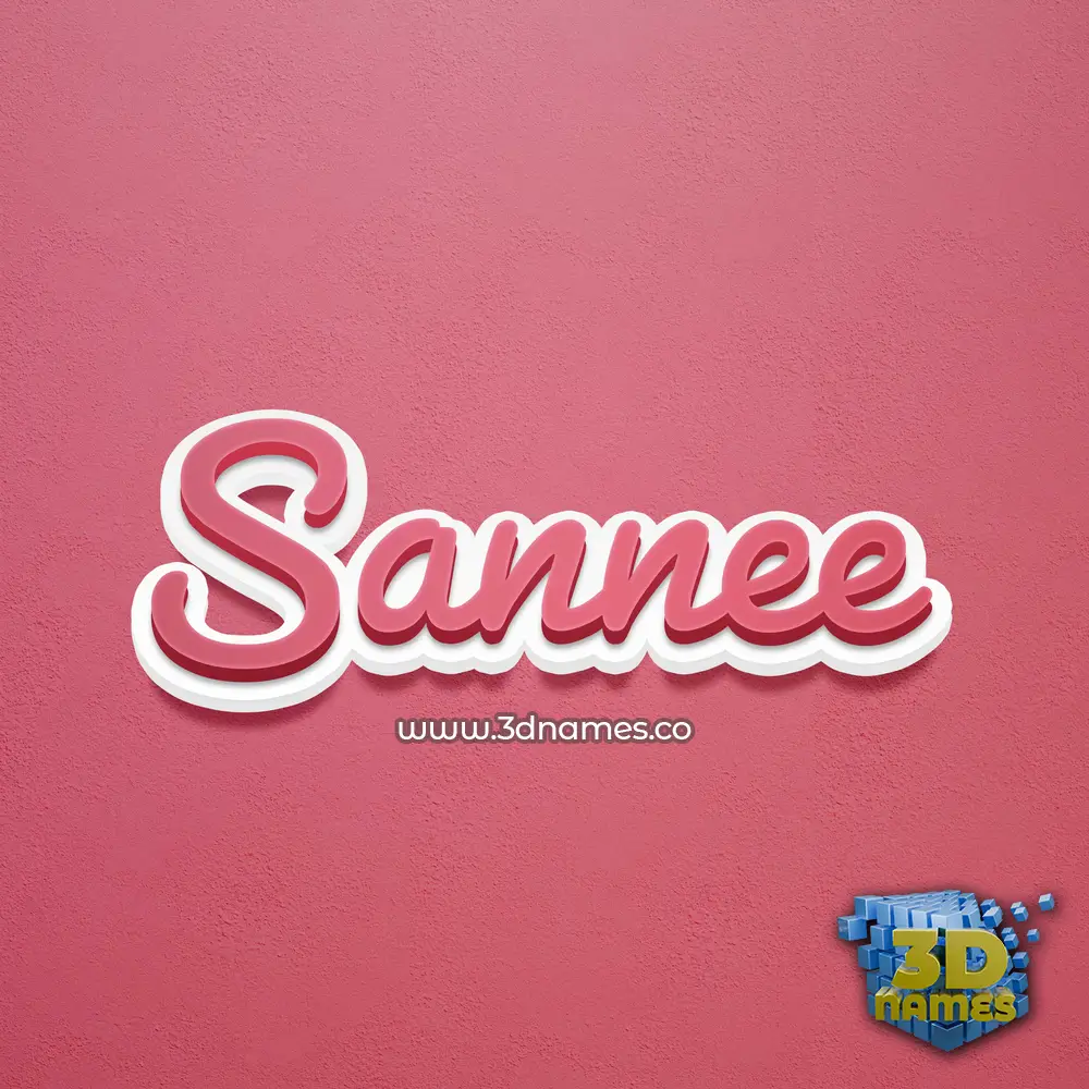 sannee in Red Scribble style - 3D name wallpaper