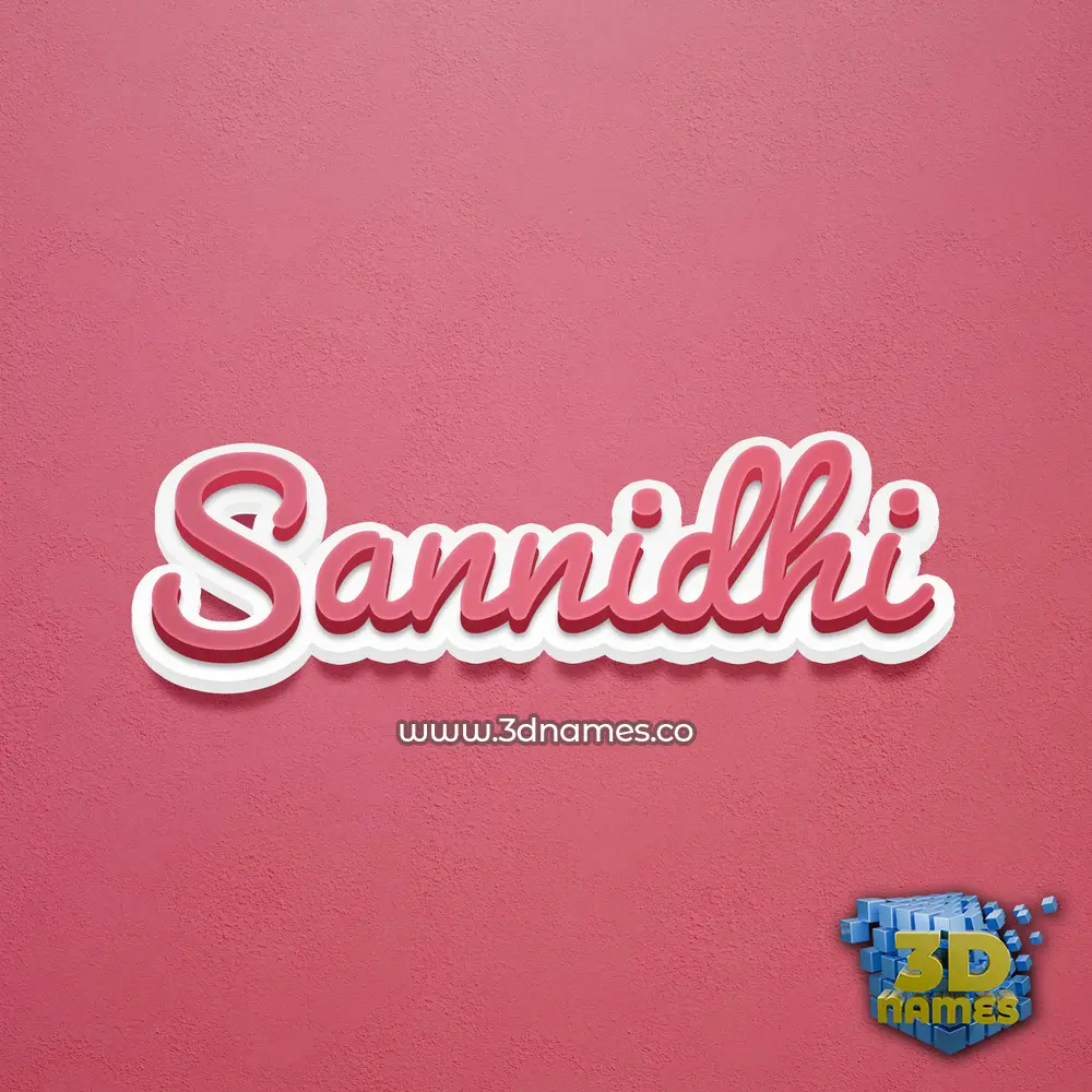 sannidhi in Red Scribble style - 3D name wallpaper