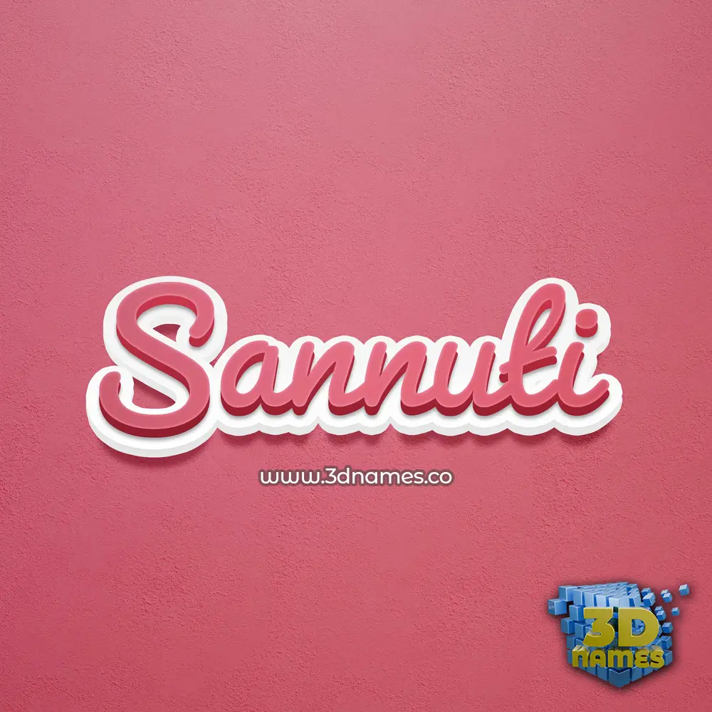 sannuti in Red Scribble style - 3D name wallpaper