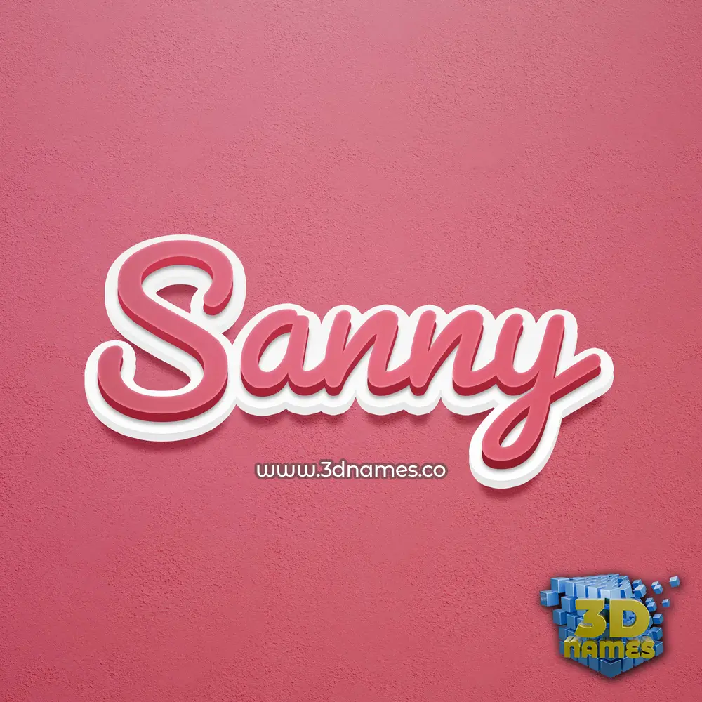 sanny in Red Scribble style - 3D name wallpaper