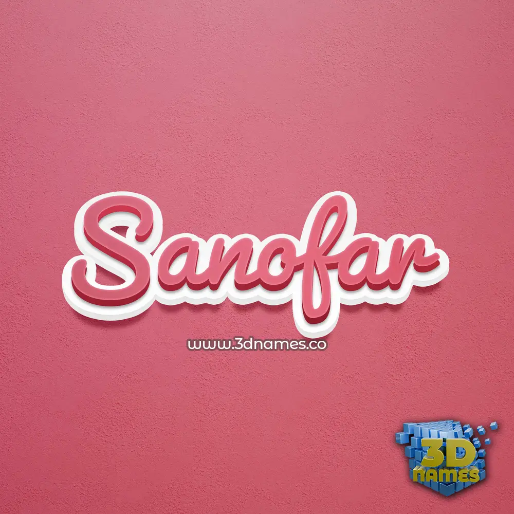 sanofar in Red Scribble style - 3D name wallpaper