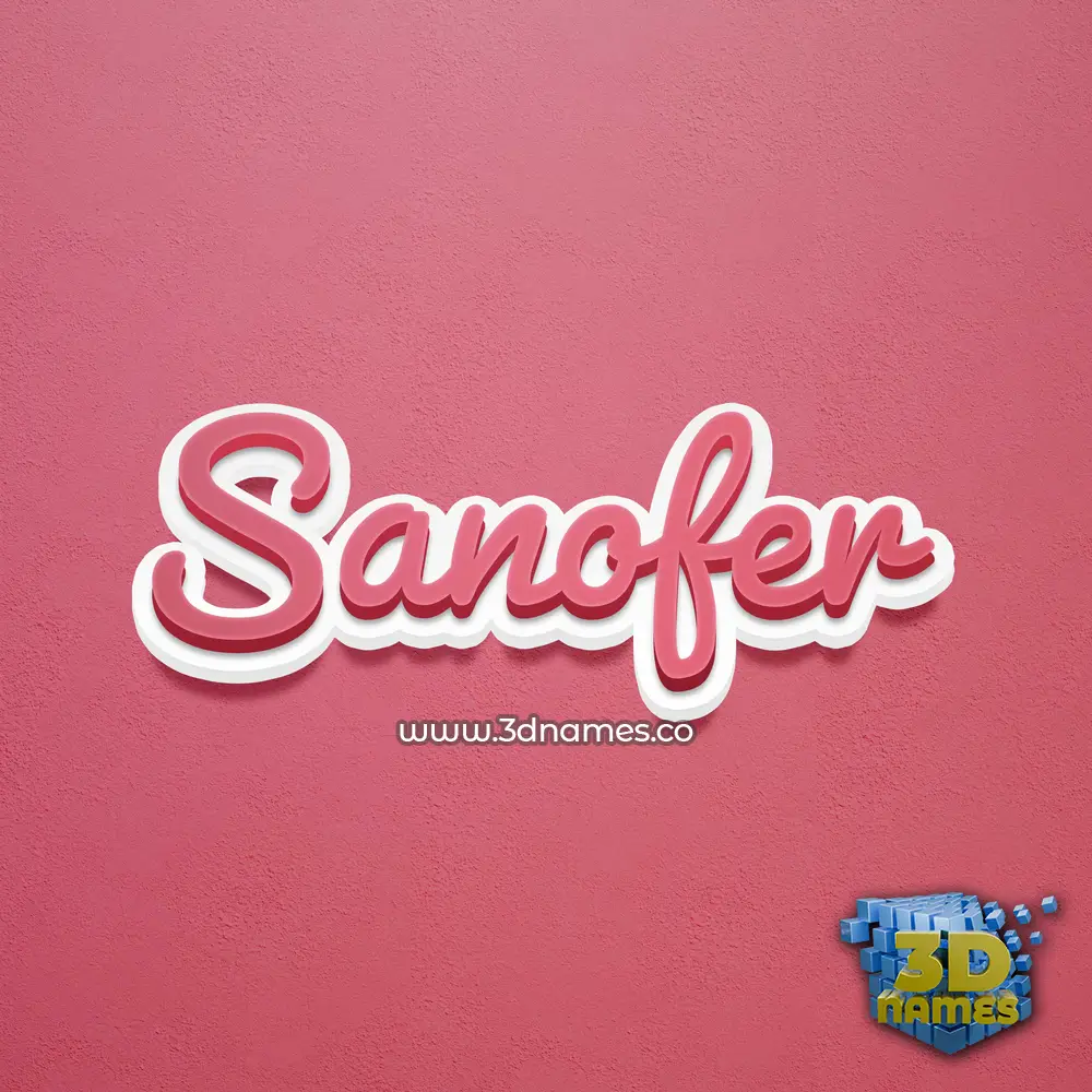 sanofer in Red Scribble style - 3D name wallpaper
