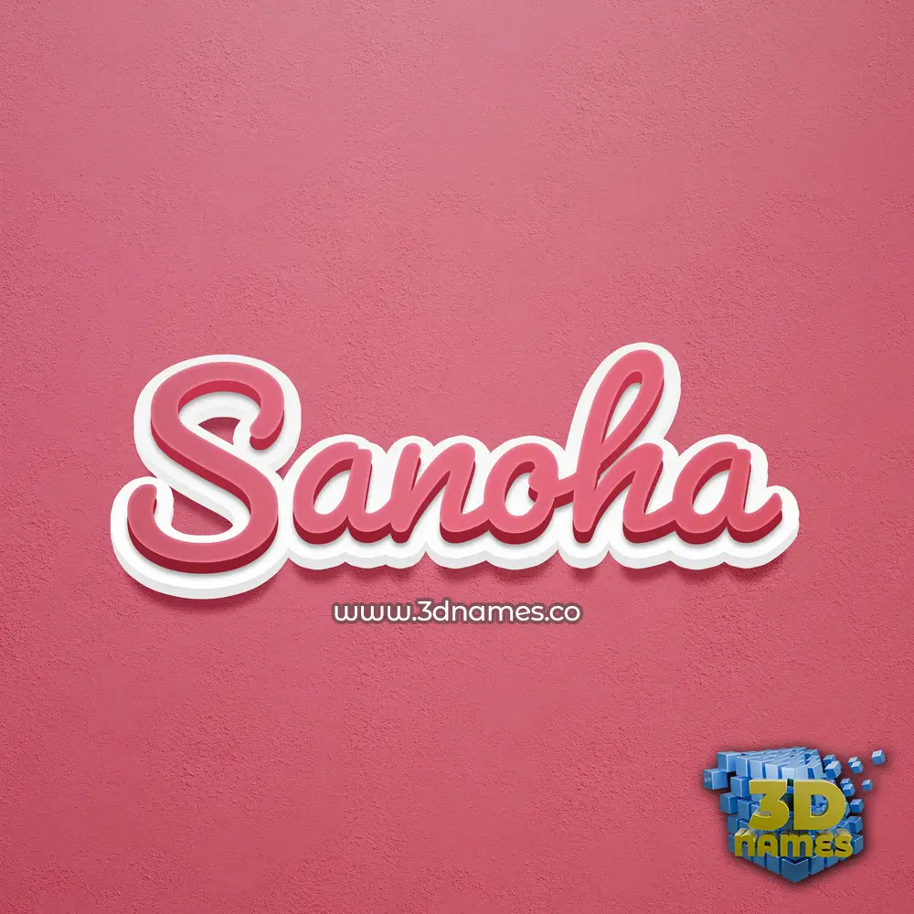 sanoha in Red Scribble style - 3D name wallpaper