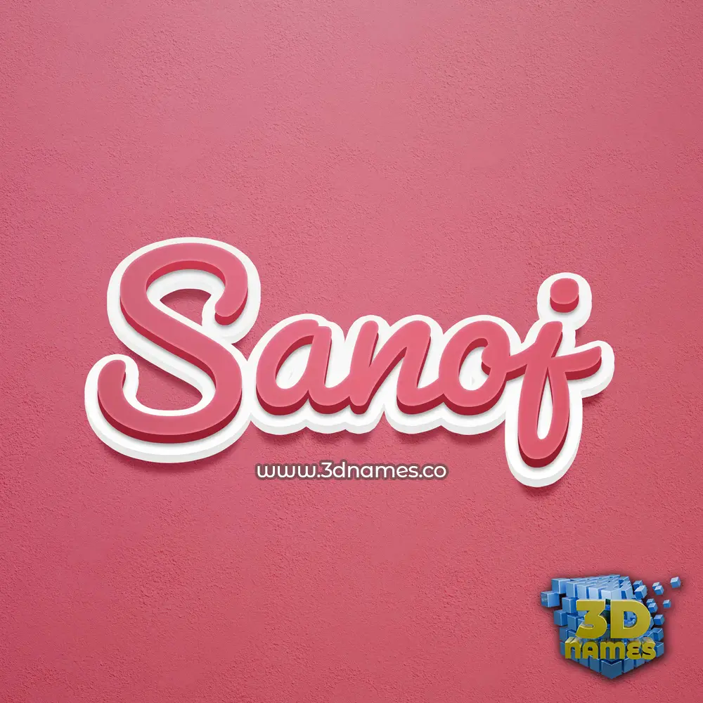 sanoj in Red Scribble style - 3D name wallpaper