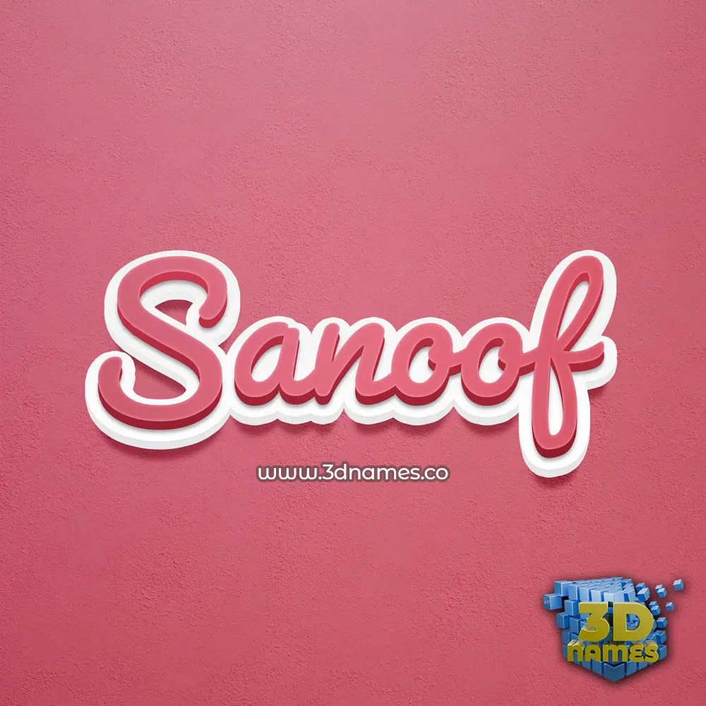sanoof in Red Scribble style - 3D name wallpaper