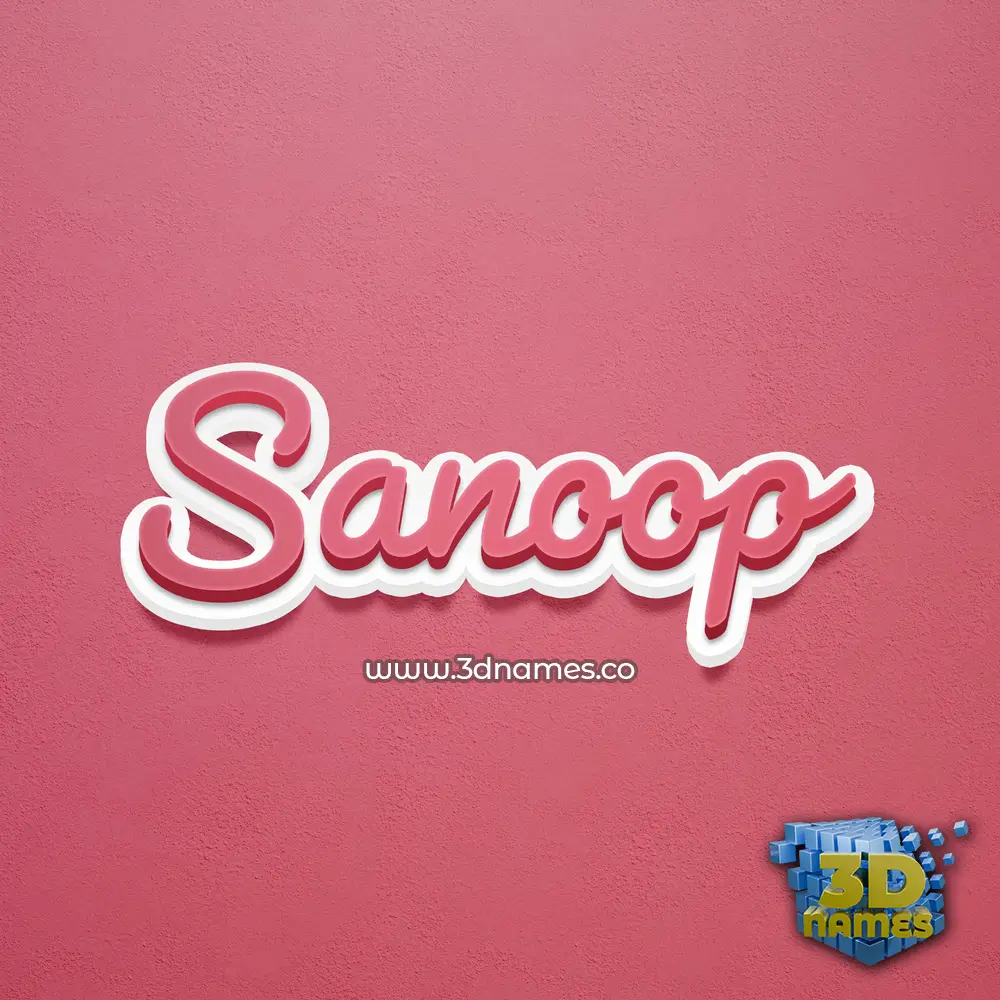 sanoop in Red Scribble style - 3D name wallpaper