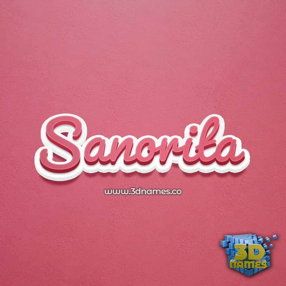 sanorita in Red Scribble style - 3D name wallpaper