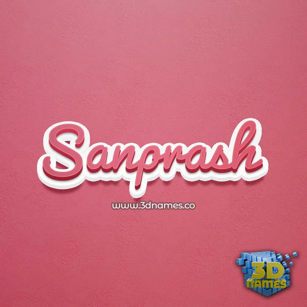 sanprash in Red Scribble style - 3D name wallpaper