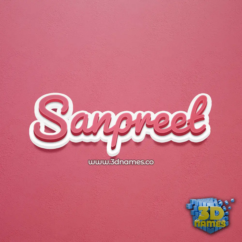 sanpreet in Red Scribble style - 3D name wallpaper