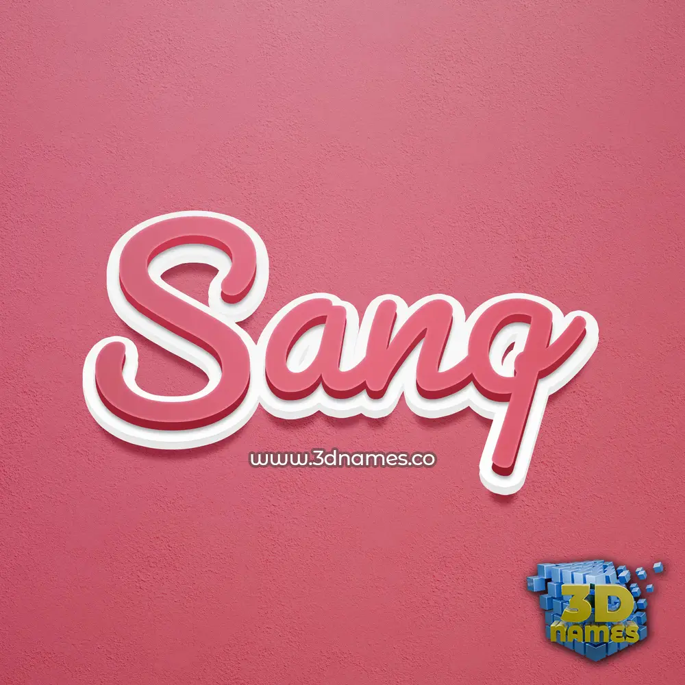 sanq in Red Scribble style - 3D name wallpaper