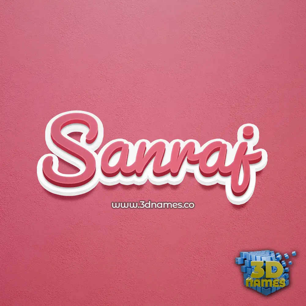 sanraj in Red Scribble style - 3D name wallpaper