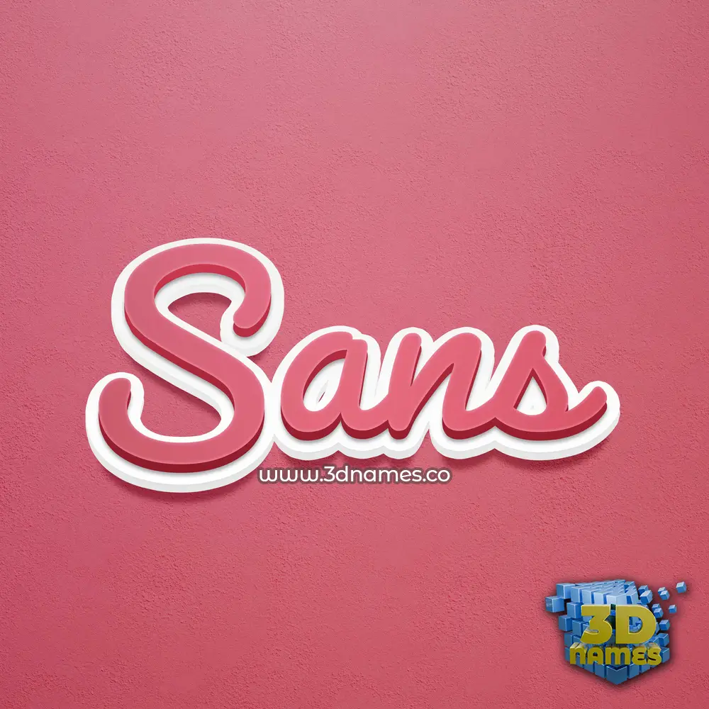 sans in Red Scribble style - 3D name wallpaper