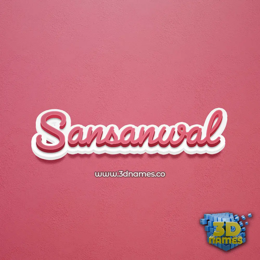 sansanwal in Red Scribble style - 3D name wallpaper
