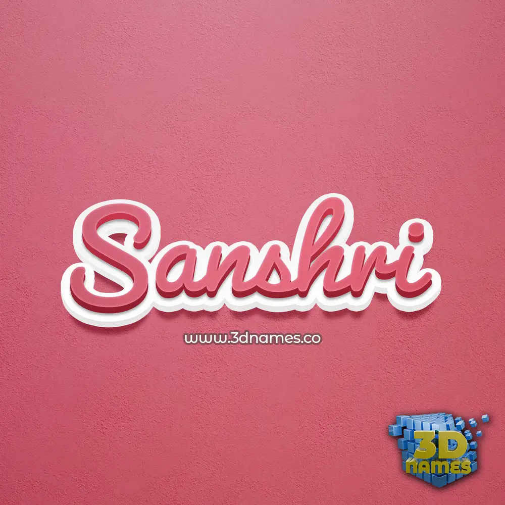 sanshri in Red Scribble style - 3D name wallpaper