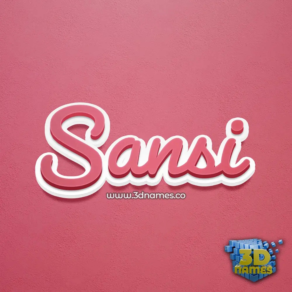 sansi in Red Scribble style - 3D name wallpaper