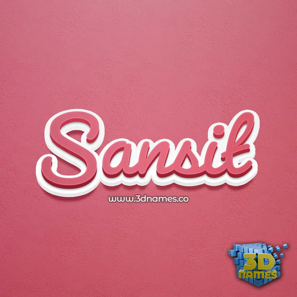 sansit in Red Scribble style - 3D name wallpaper