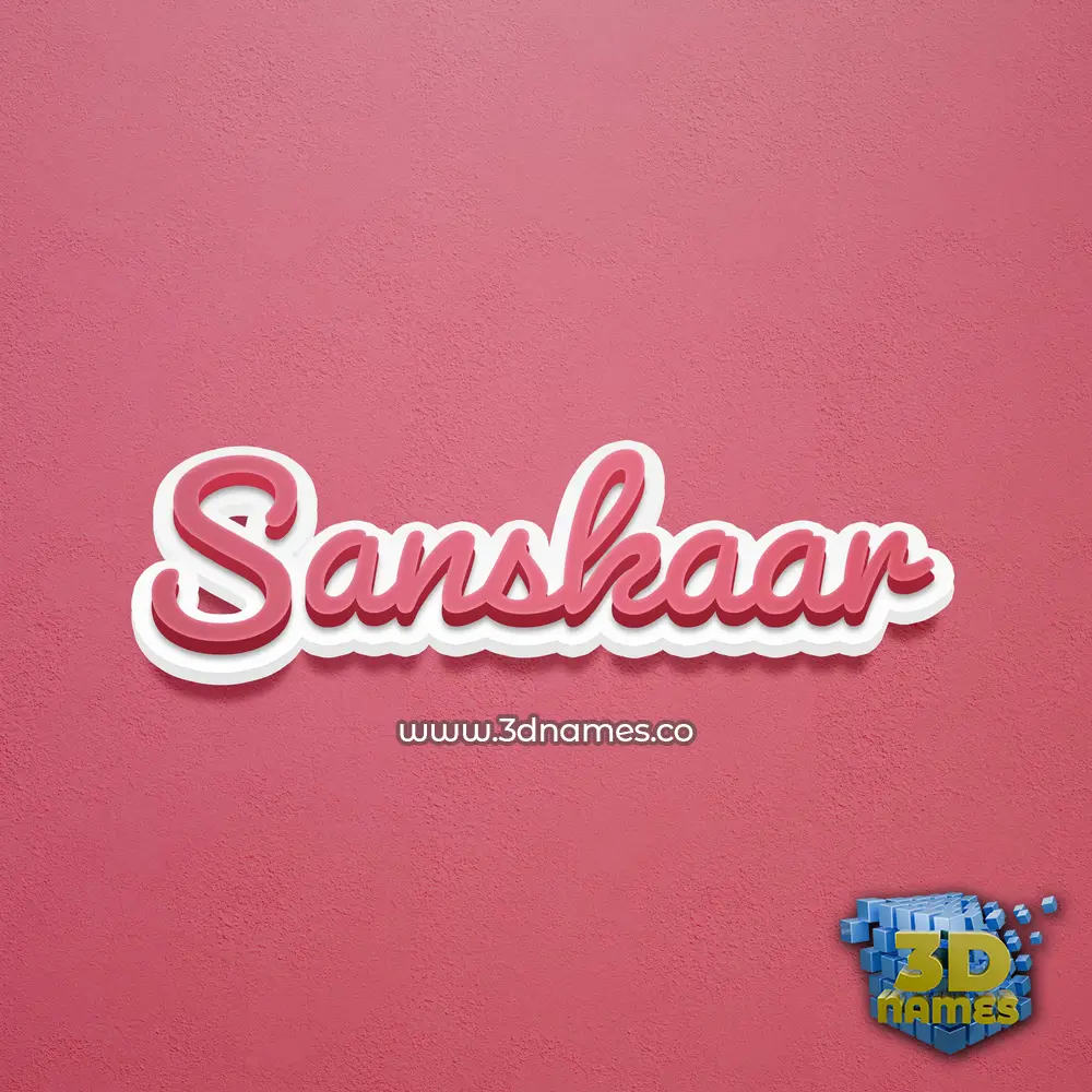 sanskaar in Red Scribble style - 3D name wallpaper