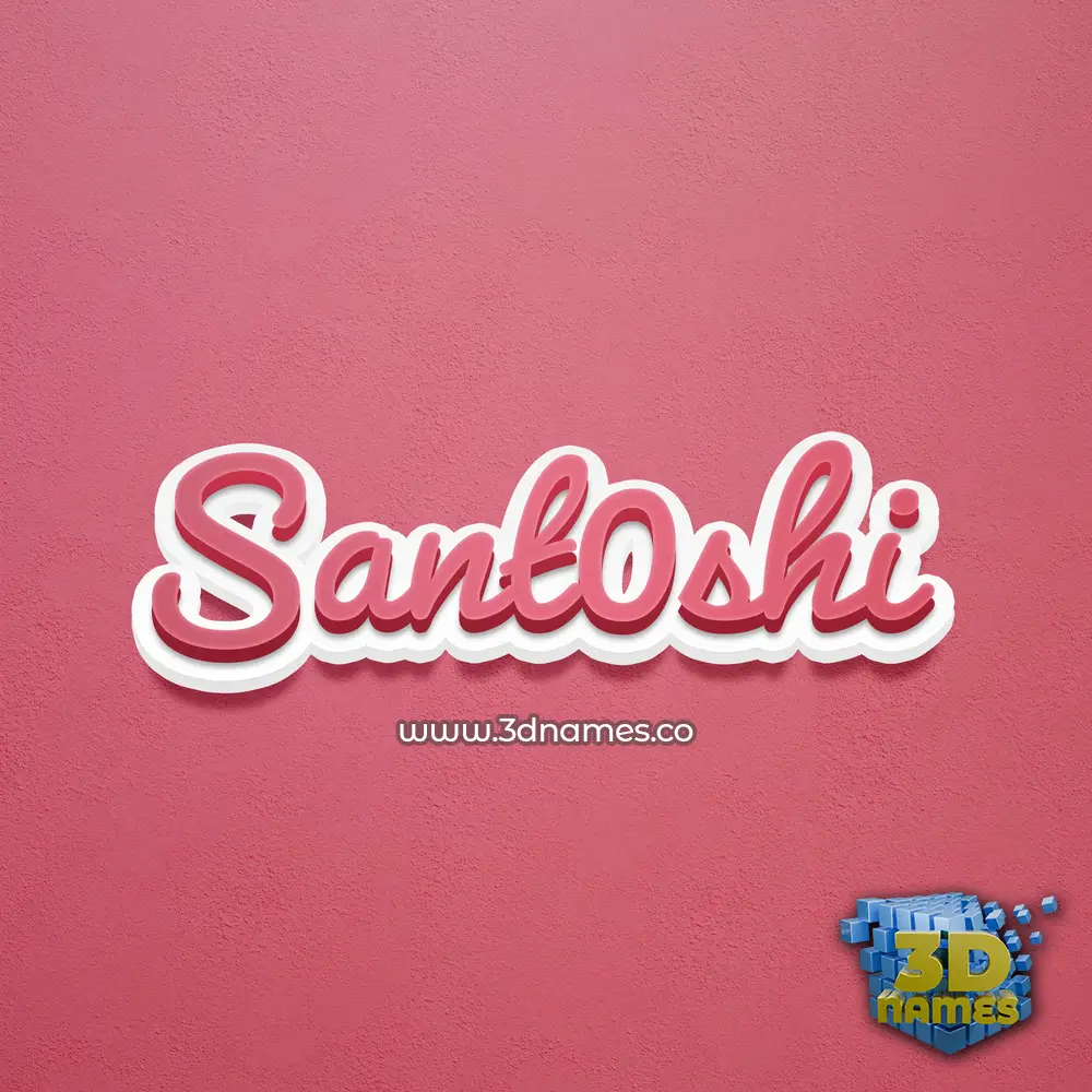 sant0shi in Red Scribble style - 3D name wallpaper