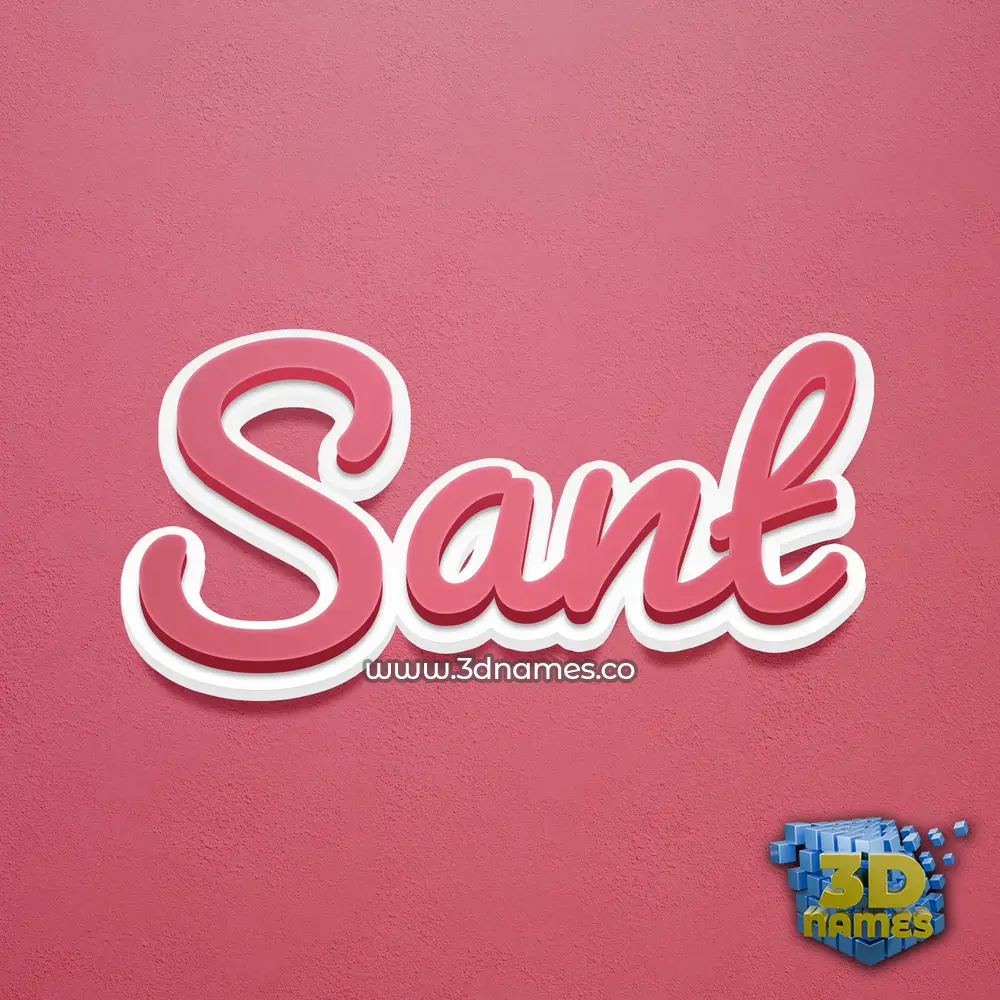 sant in Red Scribble style - 3D name wallpaper