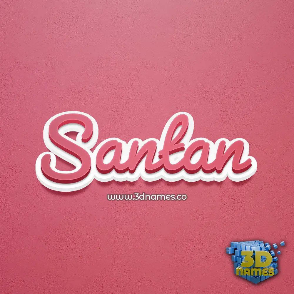 santan in Red Scribble style - 3D name wallpaper