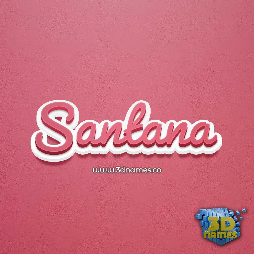 santana in Red Scribble style - 3D name wallpaper